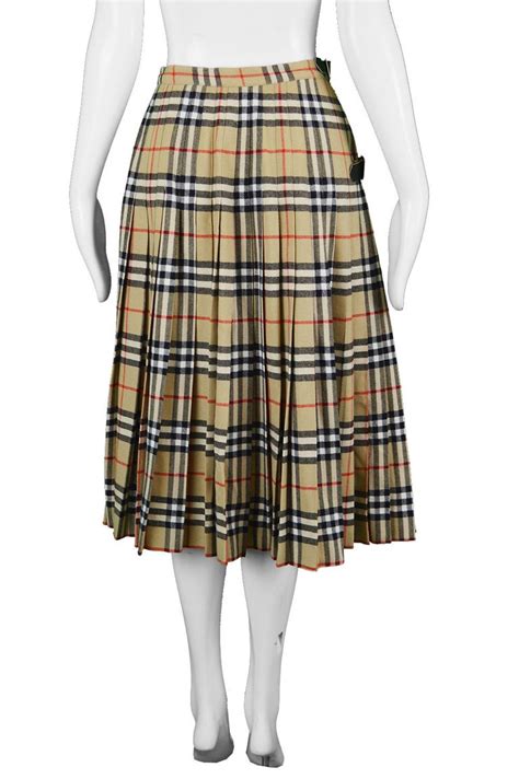 burberry white wrap skirt|vintage Burberry skirt.